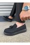 Jy154 Blaze Laceless Tasseled Suede Men's Casual Sports Classic Shoes Sst - Black - 3