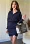 Striped Navy Blue Shirt Dress - 7