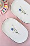 Tabak Evi Porcelain Natura Iris Gold Gilded Oval Boat Plate 18X11X2,50Cm 2 Pieces - 2