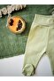 Newborn 0-3 Months Baby Boy Set with Hand-Protected Booties, Bow Tie, Vest and Hat - Green - 6