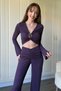 Crop Long Sleeve Purple Set with Accessories - 4