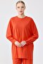Ribbed detailed tunic pant set red - 3