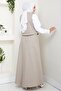 Double Gabardine Vest Skirt Set 1400 - Stone - 6