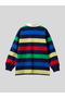 Boys' Striped Polo Neck Sweatshirt 1-6 Years Old Navy Blue - 3