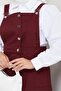 Buttoned Gabardine Gilet 1552 - Burgundy - 4