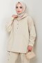 Hooded Button Detailed Scuba Suit 1592 - Stone - 2