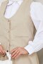 Two-Piece Gabardine Vest Skirt Set 1400 - Beige - 5