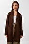 Long Knit Cardigan with Pockets Lza0014 Brown - 3