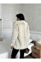 Plush Coat with Stone Faux Fur Lining - 5