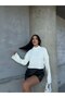 High Neck Wick Knit Detailed Crop Length Knitwear Sweater Aw25Kz0046 - 2