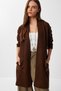Long Knit Cardigan with Pockets Lza0014 Brown - 2