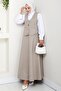Double Gabardine Vest Skirt Set 1400 - Stone - 5