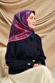 وشاح حريري منسوج بنمط أرجواني-وردي مع تصميم أنيق 90×90 - 3