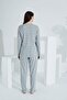 98277 Women's Open Button Collar Long Sleeve Pajama Set - 3