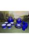 19. French kg Lunevillle Enamelwork Ceramic Coffee Set from the Late 20Th Century