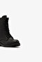 Black Genuine Leather Lace-Up Side Zipper Boots Women's Boots - 4