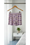 Girls' Underwear Set – Tank Top & Shorts, Purple Patterned I Cotton Colorful Patterned I - 3