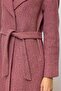 Oversize Snap Closure Fish Scale Pattern Medium Length Coat Fuchia 3035 - 6