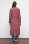Oversize Snap Closure Fish Scale Pattern Medium Length Coat Fuchia 3035 - 7