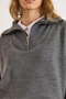Women's Smoked Zippered Stand Collar Crop Knit Sweater Kzk-19000854 - 4