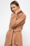 Oversize Snap Closure Fish Scale Pattern Medium Length Coat Somon 3035 - 5