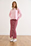 Women's Dusty Rose Elastic Waist Buttoned Slit Long Skirt Etk-19000293 - 5