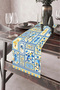 40X140Cm Woven Stain Resistant Printed Thai Feather Fabric Table Cloth Decorative Runner Washable