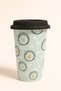 Heart Patterned Mint Green Porcelain Mug – 400 Ml, Stylish and Robust Design