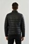 Men's Black Slim Fit Water-Repellent Fur-Lined Thick Puffer Leather Jacket & Coat - 5