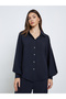 Women Navy Longline Shirt and Pants Co-Ords - 2