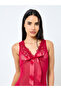 Maxi Length Slip with Bow Detail and Centre Back Opening and Lace Border - 4