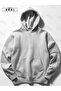 Unisex Gray Oversize Hooded Sweatshirt Hoodie - 4
