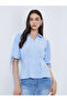Puff Sleeve Pleated Detail Buttoned Shirt