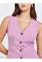 Buttoned Sleeveless Blazer Midi Dress - 4
