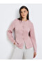 Solid Round Neck Buttoned Blouse