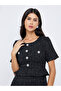 Women Black Tweed Look Midi Dress - 3
