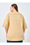 Plus Size Brown Slogan Print T-Shirt - 5