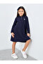 Girls Textured Knit Polo Dress
