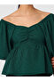 Women Dark Green Off Shoulder Tie-Back Top - 3