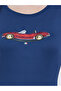 Navy Blue Long Sleeve Car Print Top - 3