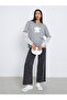 Graphic Print Lace Sleeve Oversized T-Shirt - 3