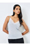 Grey Lace Trim Strappy Top - 2