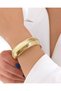 Special Series Thick Wicker Adjustable Plate Clamp Bracelet with Scratched Line Detail - 3