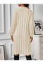 Crew Neck Wide Ribbed Long Sleeve Woven Detailed Knee-Length Knitwear Dress - 5