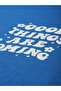 Women Blue Oversized Graphic Print T-Shirt - 2