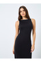 Plain Sleeveless Sheath Maxi Dress - 3