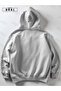 Unisex Gray Oversize Hooded Sweatshirt Hoodie - 5