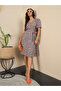 Floral Print V-Neck Wrap Knee Length Dress - 2