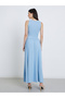 Solid Sleeveless A-Line Midi Dress - 5
