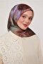 وشاح كوبر الناعم 94×94 - كاكي مزخرف - 2